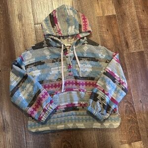 Multicolor Patterned Women's Hoodie